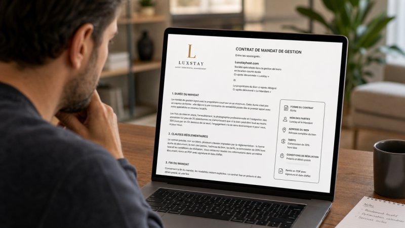 Le contrat de mandat de gestion de la conciergerie Luxstay