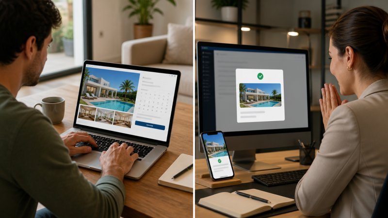Le système de réservation en ligne d'une villa confiée à une conciergerie
