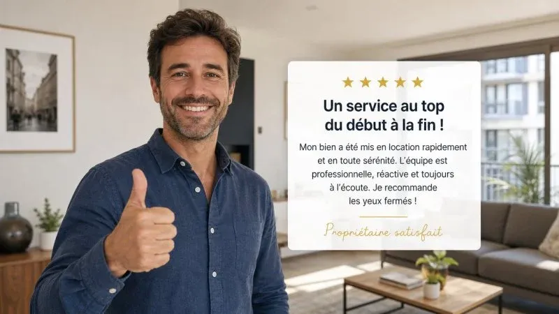 Un propriétaire satisfait d'une entreprise de conciergerie