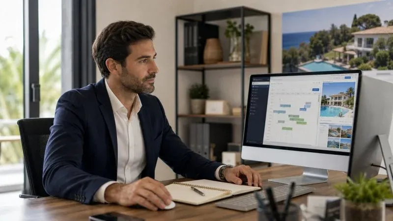 Un responsable d'une entreprise de conciergerie qui consulte les réservations en ligne