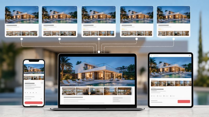 Une multidiffusion d annonces de villas par une conciergerie sur plusieurs plateformes